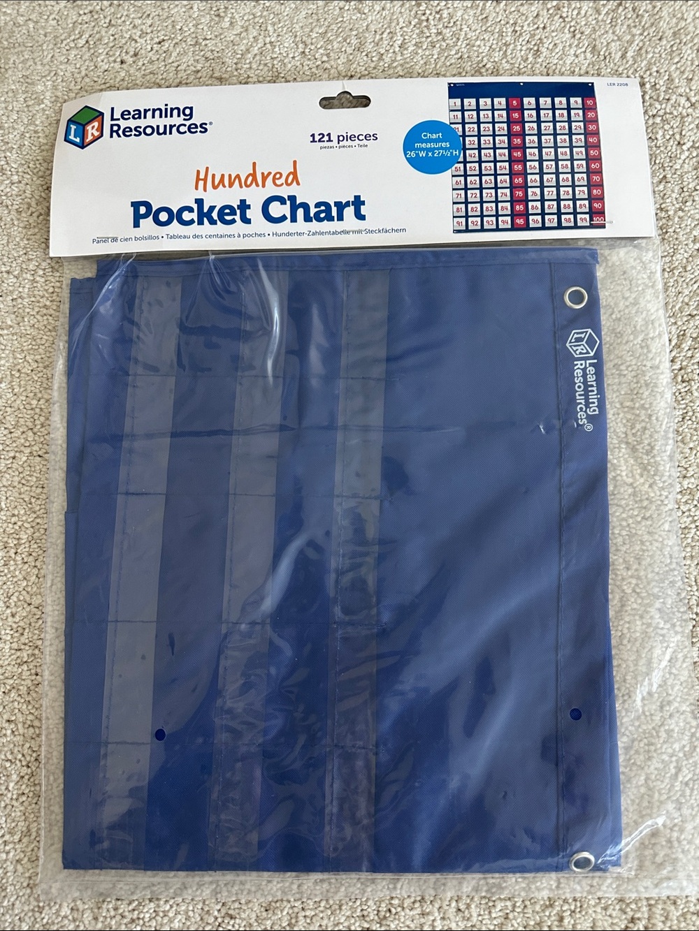 Learning Resources Blue Hundred Pocket Chart